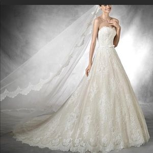 Pronovias Chantilly Lace Wedding Gown